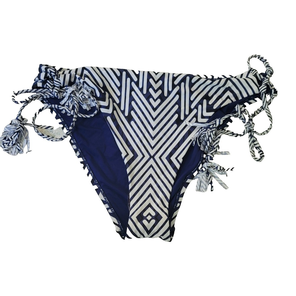 Red Carter Bikini Bottom Womens Large Cali Cut Swimsuit Swimwear 10 Blue White